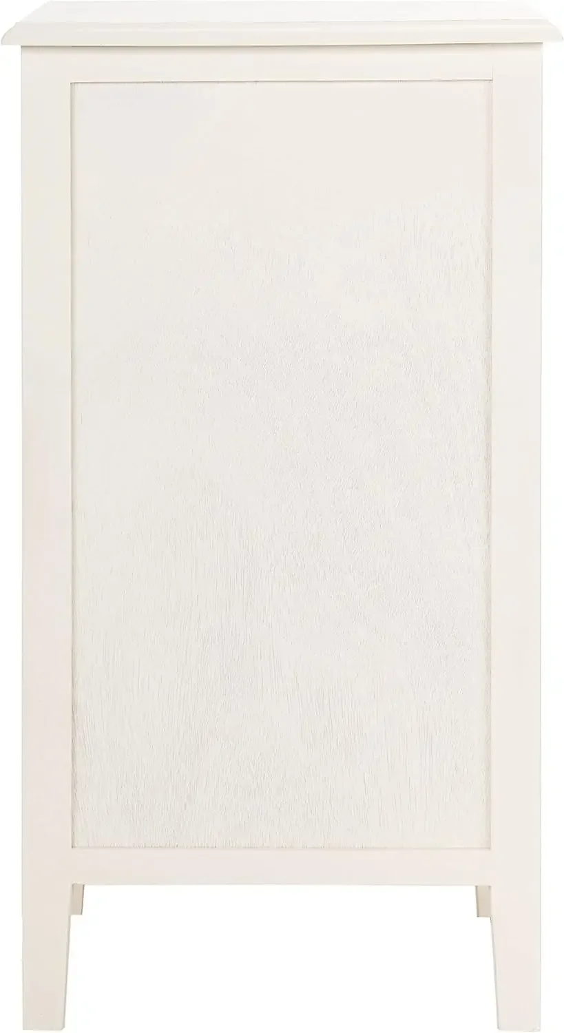 ホームコレクション Everly 引き出し、ヴィンテージホワイト 1 引き出し 2 取り外し可能なバスケット サイドテーブル