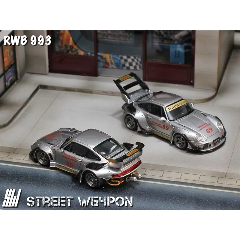 SW 1:64 RWB 993 Heavenly Dual Exhaust Track Diecast Diorama Car Model In Stock Ready To Ship