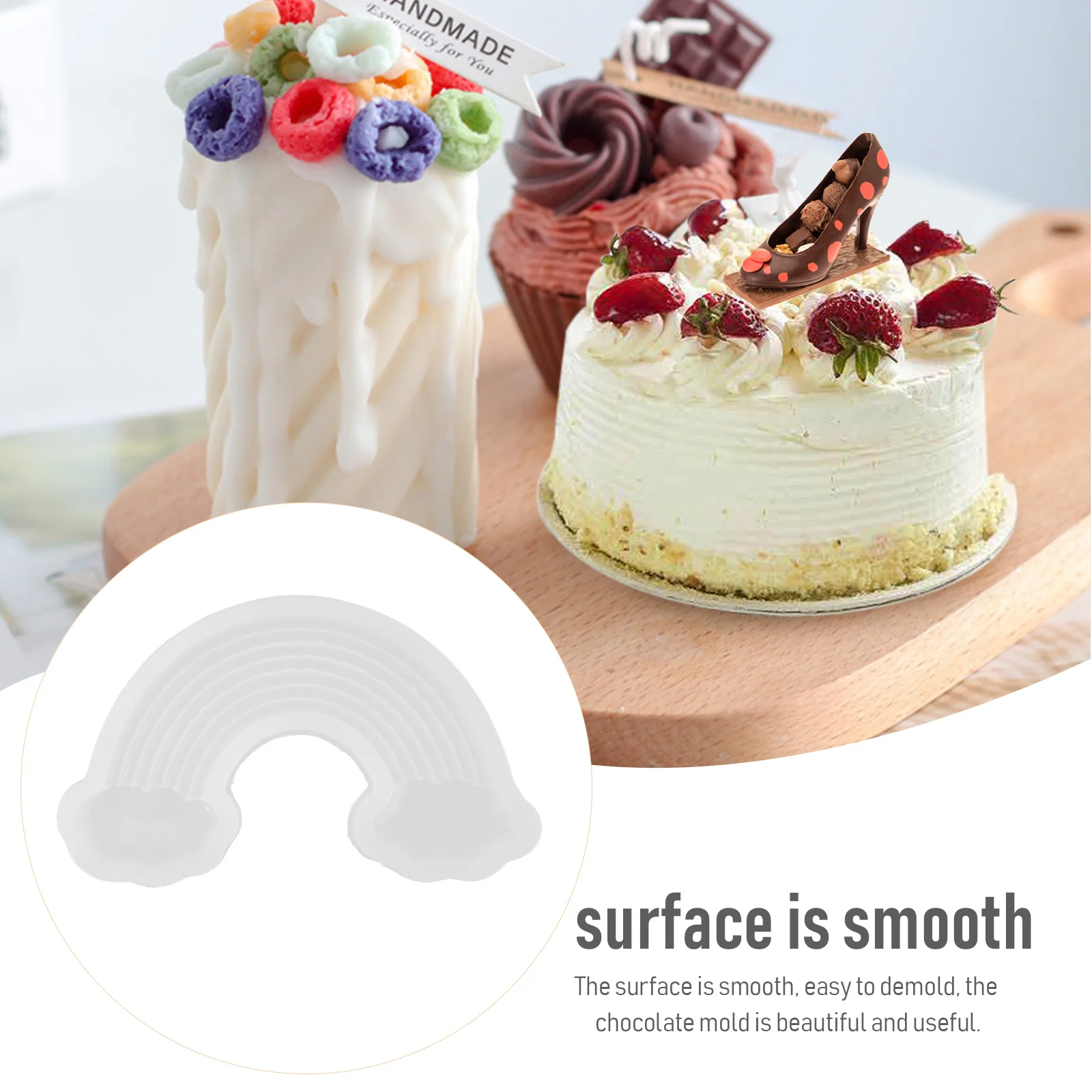 

Rainbow Shape Silicone Baking Mold for Chocolate Candy Cookie Fondant Non Stick DIY Candy Making Mold Fondant Molds