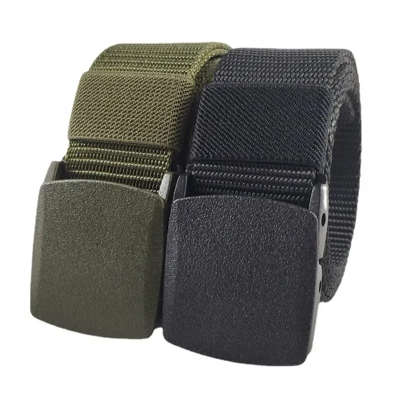 Automatic Buckle Nylon Women\'s Belts Canvas Outdoor Travel Premium Pants Sports Non-metallic Belts for Men White Black Blue Red