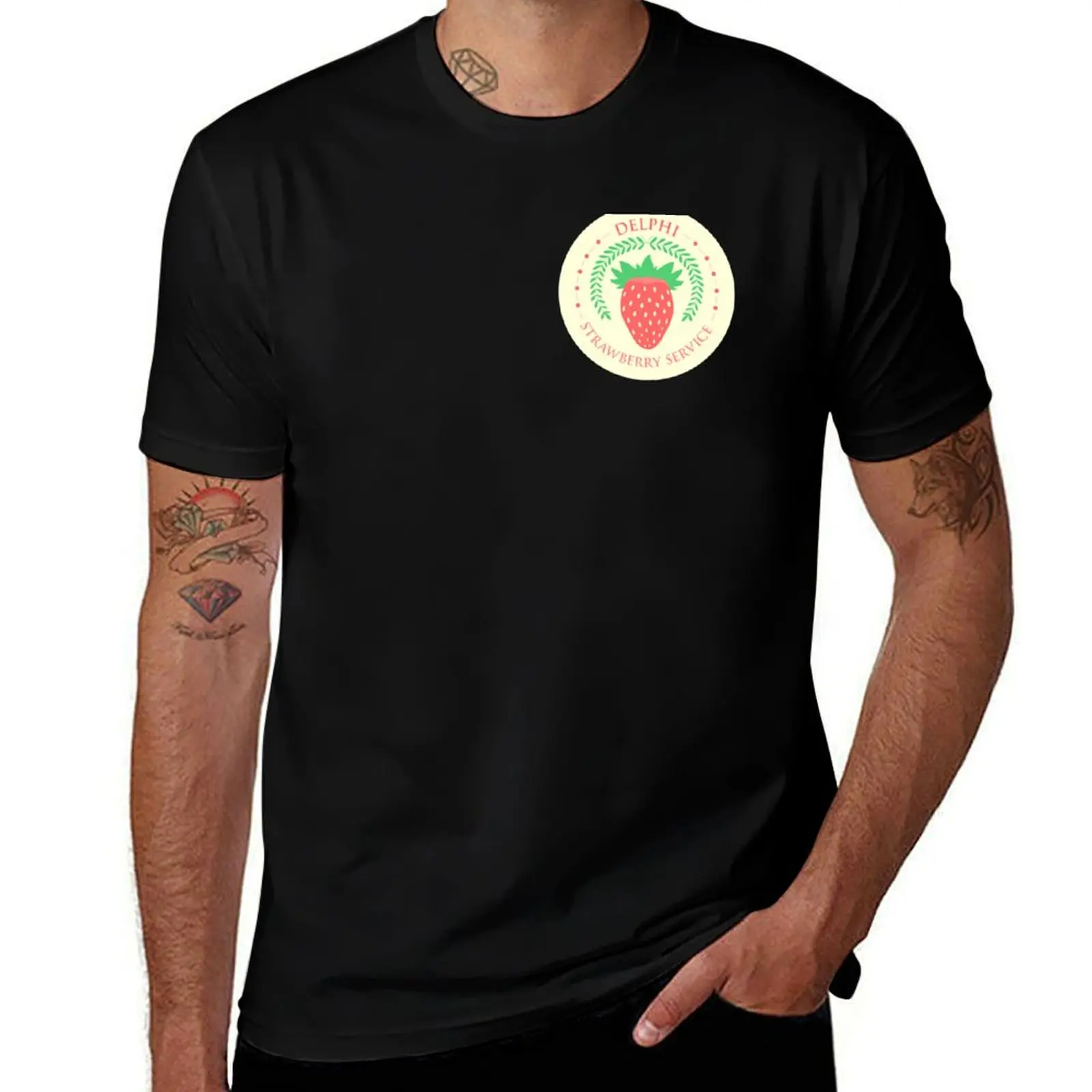 Camp Half Blood Delphi Strawberry Service (color) T-Shirt Work Wear Short Sleeve T-Shirt