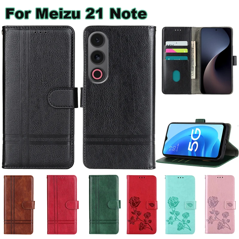 Protection Phone Case For Meizu 21 Note чехол Wallet Fundas Leather Coque Flip Cover For Carcasas Meizu 21 Note Mujer Etui 6.78