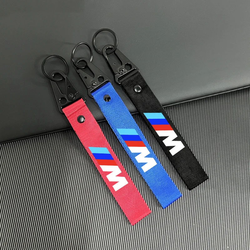 Car Keychain Nylon Braided Wristband Lanyard Men Gift For BMW M Power Performance E46 e39 E90 E36 E60 E34 Motorcycle Accessories