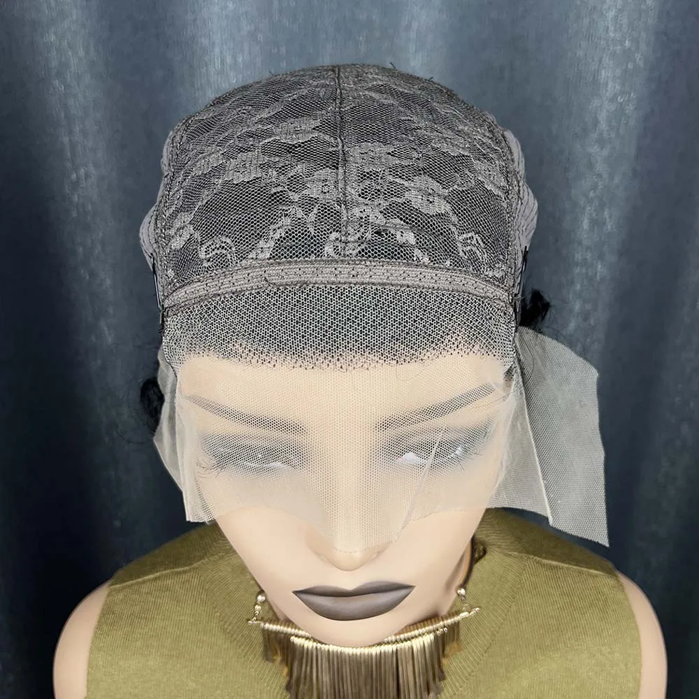 قصيرة عابث قطع شعر مستعار 13 × 1 الدانتيل الجبهة باروكة من شعر طبيعي تجعيد الشعر فضفاض للنساء السود البرازيلي شعر ريمي شعر بشري مجعد شعر مستعار غلويليس