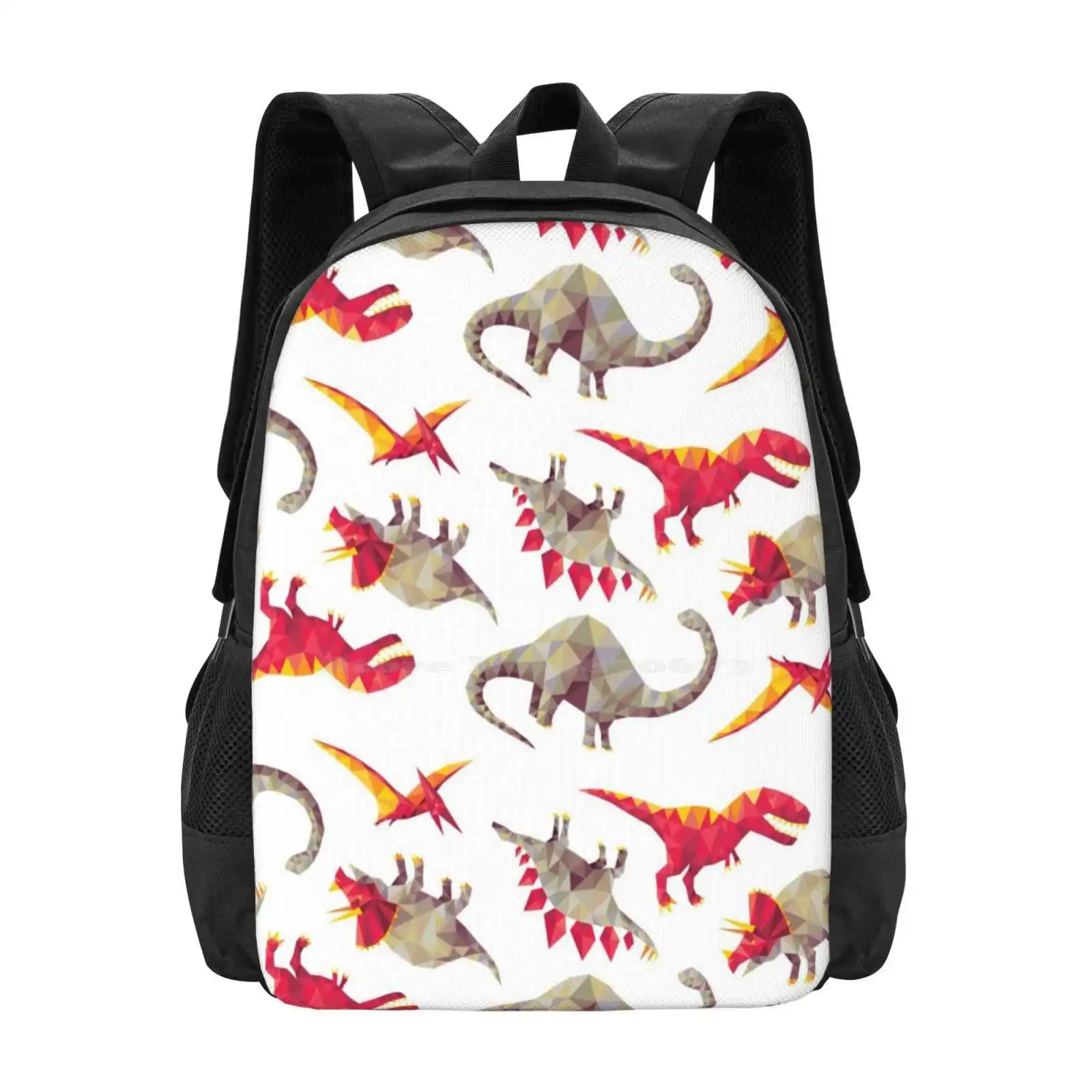 Geo-Saurier Muster Design Bagpack Schult aschen t Rex Tyranno saurus Triceratops Monster Dinosaurier geometrische Vektor muster