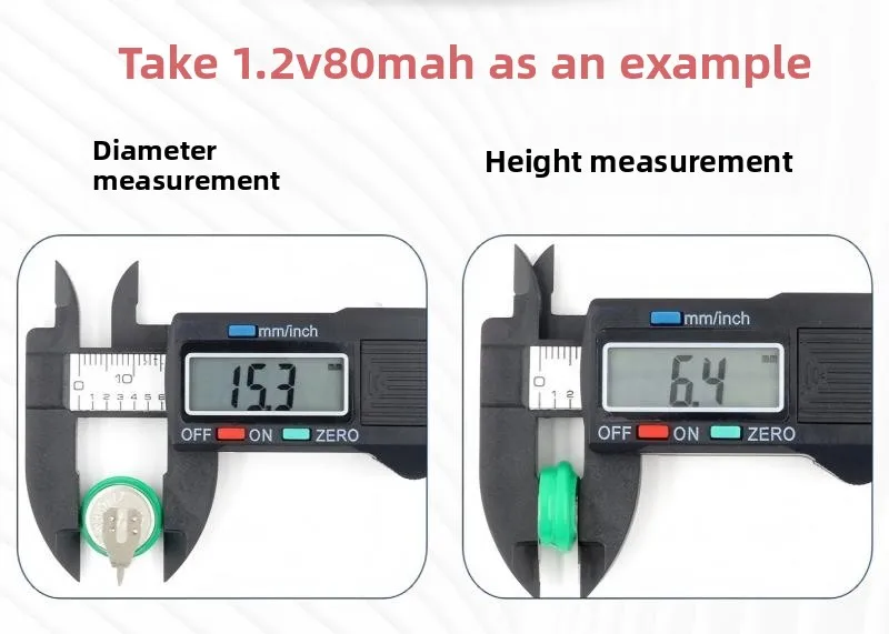 Button Type Ni-MH Rechargeable Battery 1.2V 20 40 60 80mAh, Round NiMH Cell for Solar Perpetual Calendar Clock Replacement