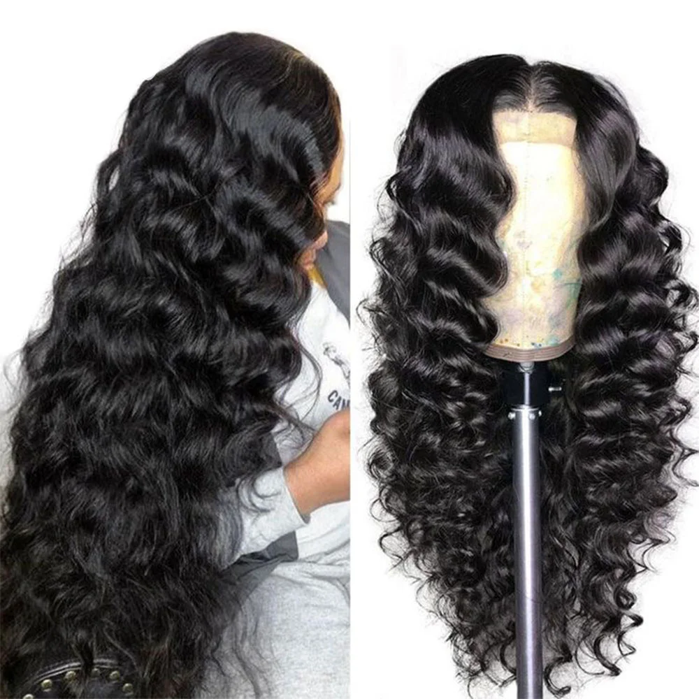 34 Inch Human Hair 13X4 Loose Deep Wave Frontal Wig 13X6 Curly Lace Front Wigs Brazilian Loose Wave 5x5 Lace Closure Wig