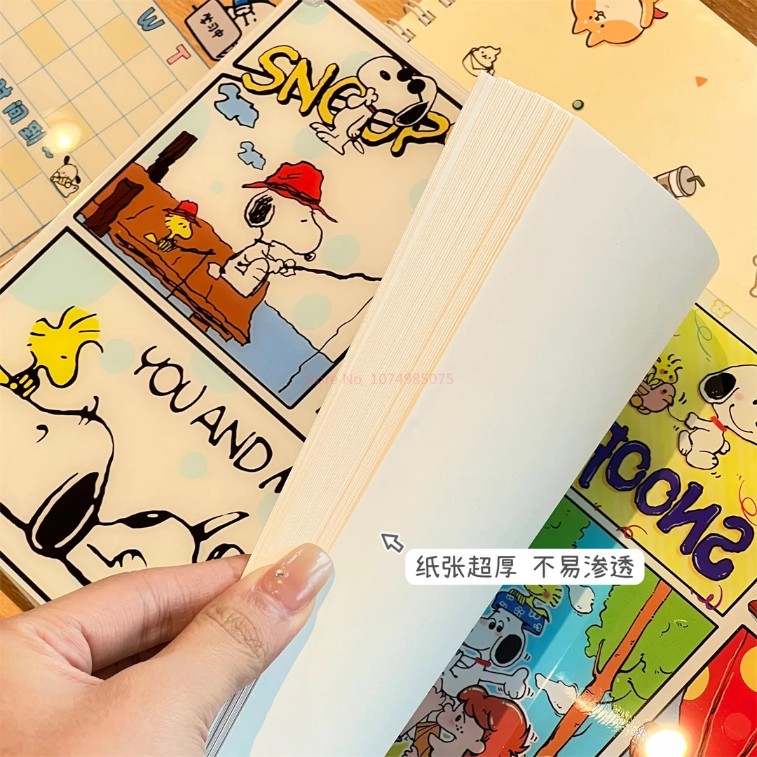 New SNOOPY Shake Acrylic A5 Notebook Detachable Cartoon Interest Diy Notepad Surprise Friend Gift Student Stationery Wholesale