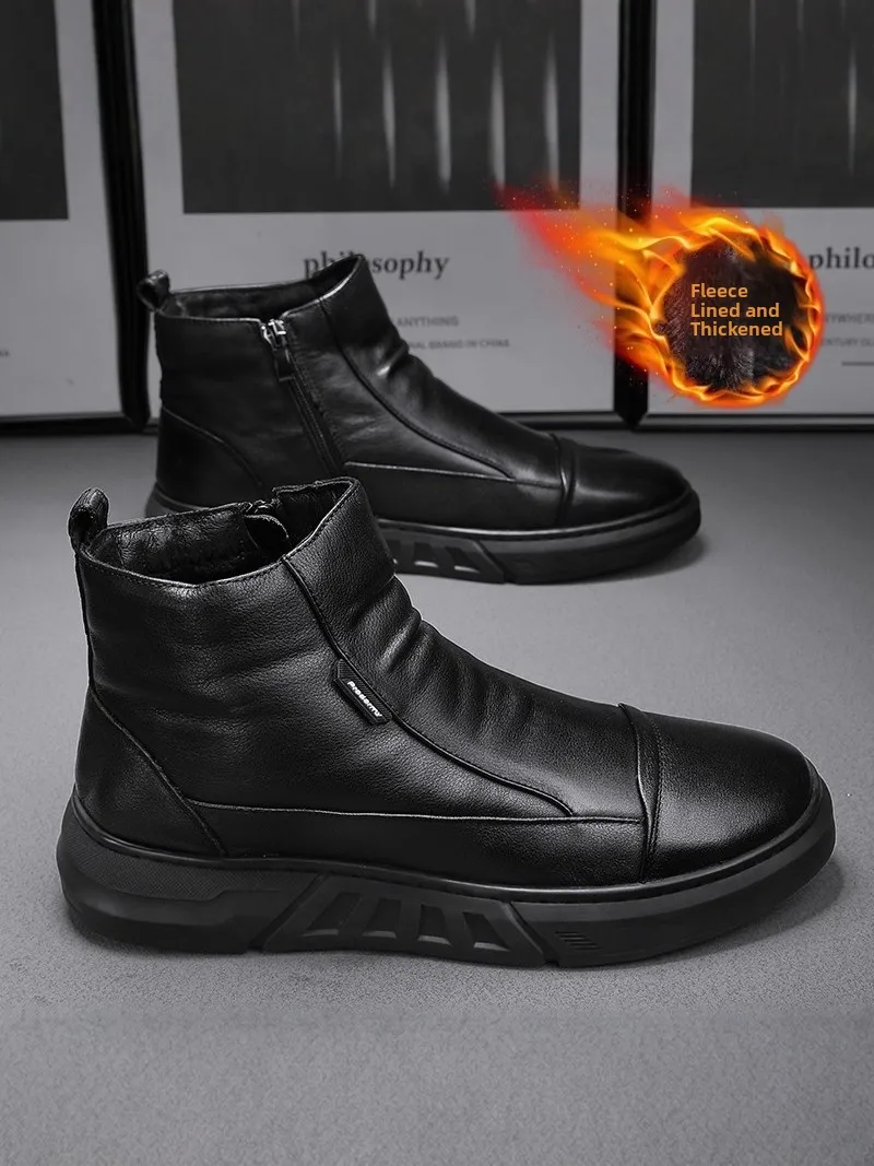 

Men's Chef Shoes Winter Fleece Lined Warm Cotton Anti-slip Waterproof Oil-resistant Kitchen Special Work Labor Protection Tre...