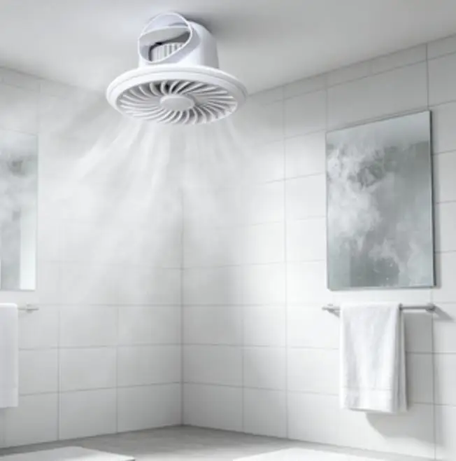 White Ceiling For exhaust for fan Round 21cm for Bathroom Ventilation Clip-in Mounting Ultra 11cm Auto Damper IPX2