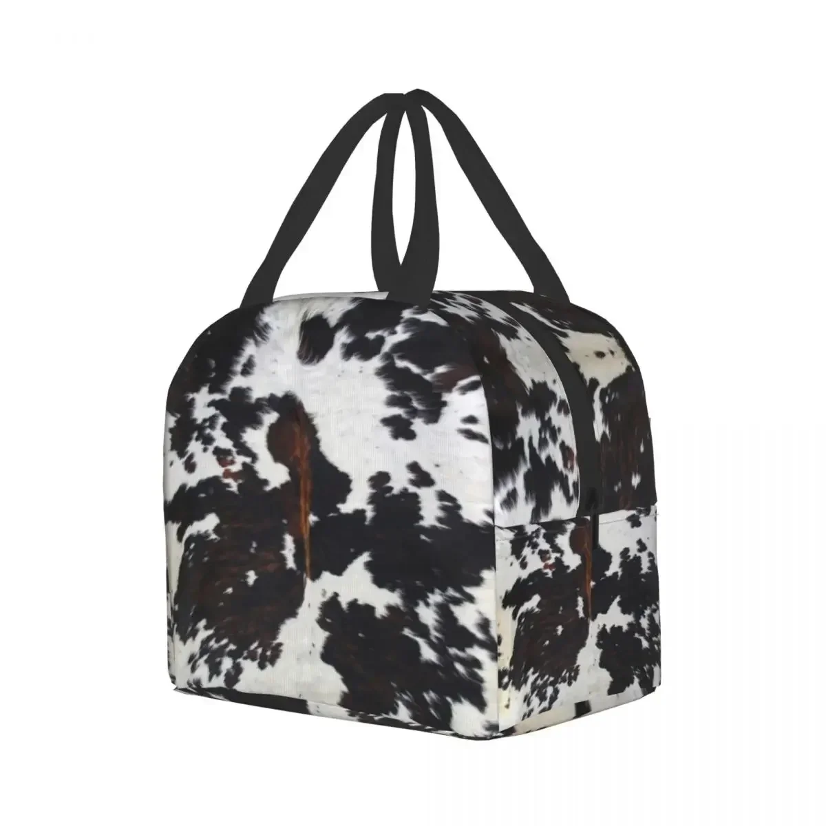 Animal Cowhide Texture Cow Print Lunch Bag for School Office Picnic Leakproof Insulated Cooler Thermal Lunch Box Women Children