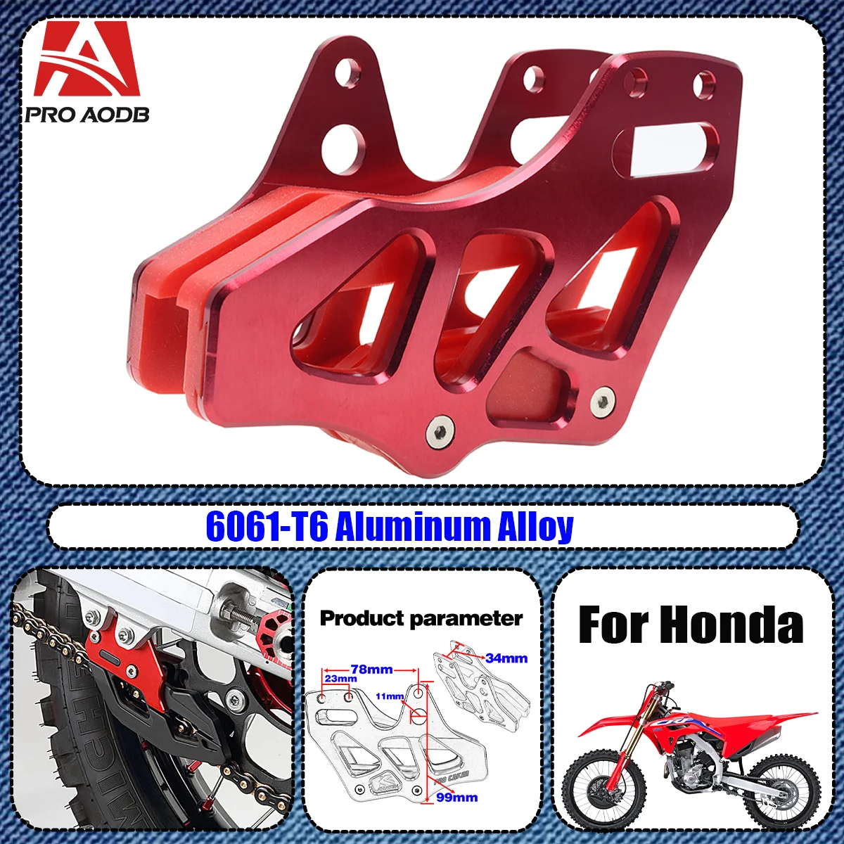 

Motorcycle Chain Guide Cover Guard Protector For Honda CR 125 250 CRF 125F 230F 250X 450X 250R 450R 250RX 450RX 450L 03-22