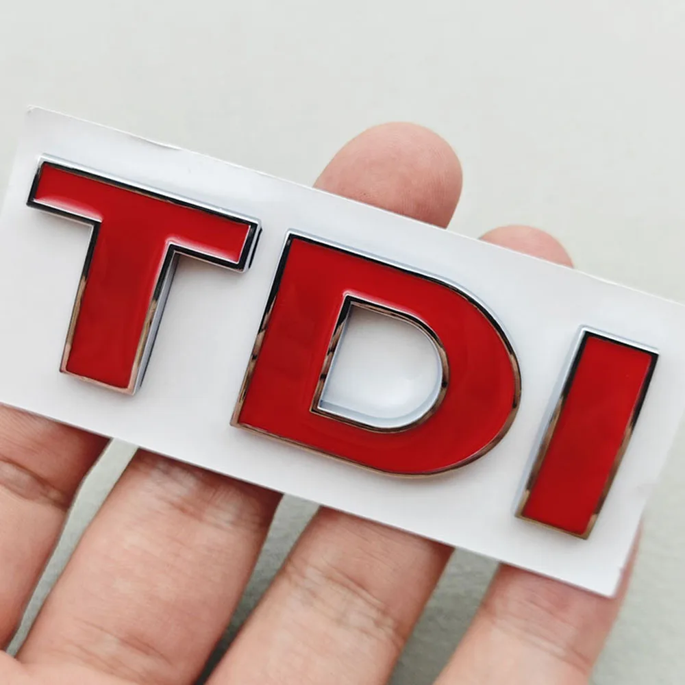 3D ABS Schwarzes Logo TDI Emblem Auto-Kofferraum-Abzeichen für VW Passat Jetta Touareg Tiguan Touran Golf 4 5 6 Caddy TDI Aufkleber Zubehör