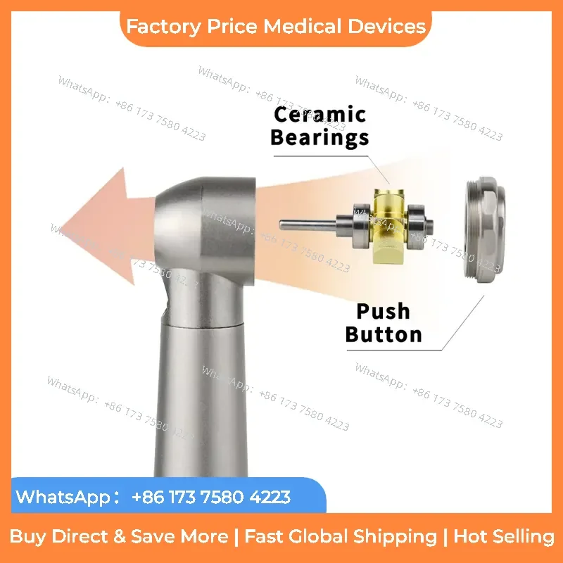 2026 LED Handpiece High Speed Push Button 3 Water Spray Light Ceramic Bearings Tips Air Turbine fastshipping view 2