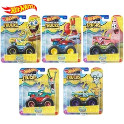 Hot Wheels-camiones monstruo para niños, coches de Bob Esponja, serie Squarepants, juguetes fundidos a presión, Mr Krabs, Patricio, plancton, Squidward, 1/64