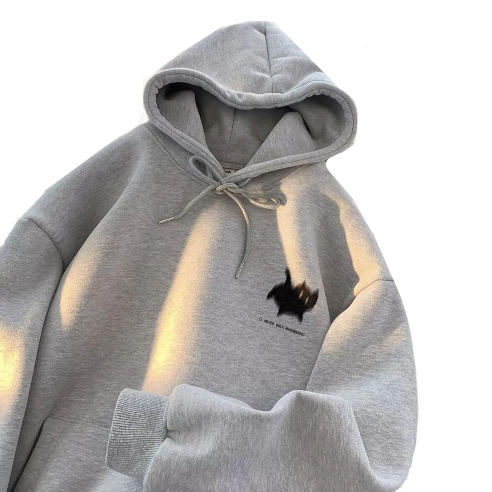 Comfortable Top Cat-print Streetwear Daily Life Holiday White Men's Fashionable Cat Hoodie Brand New Condition