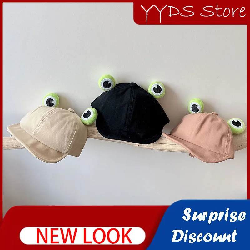 Baby frog hat  soft-brimmed hat thin cartoon peaked cap outdoor sun hat four seasons universal male and female baby baseball cap