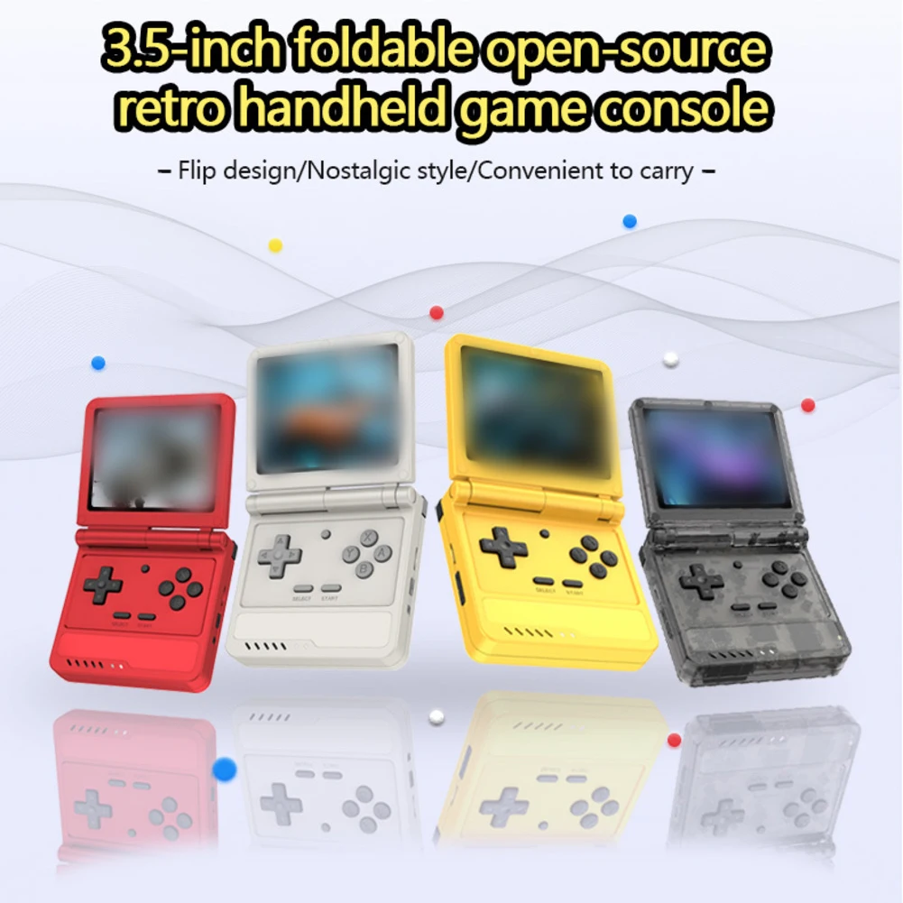 

1pc Handheld Game Console 128G Retro Folding Flip Cover Game Console 3.5inch High-Definition Display Includes 15000 Games