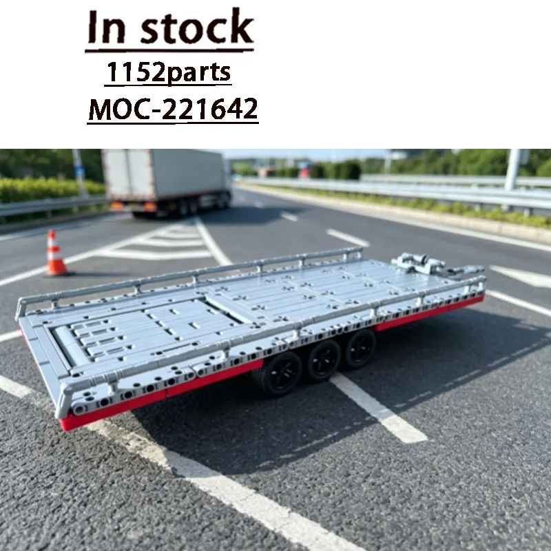 City MOC-221642 High-Speed Traffic Rescue Three-Axle Tow Truck Model, 1150 Pieces, Educational Christmas Building Block Toy Gift