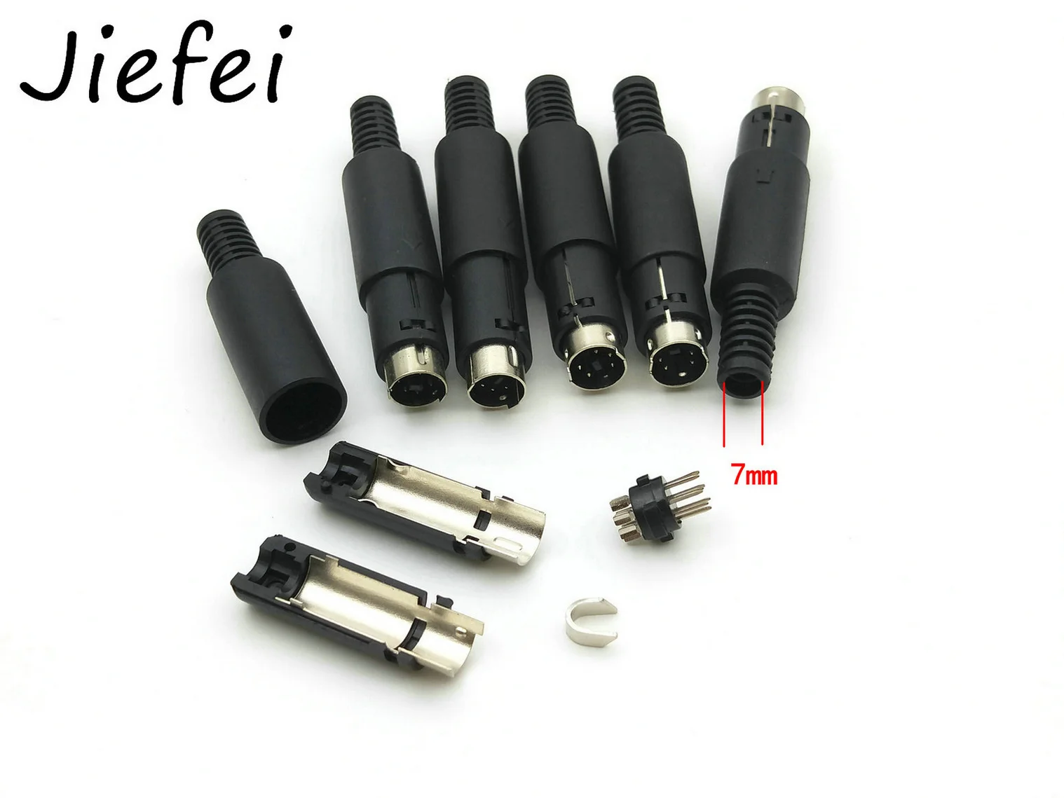 Imagem -05 - Mini Din Macho Plug Conector Faça Você Mesmo Peças para Montagem do Cabo do Chassi 9pin Inline Audio av Connector 100 Pcs