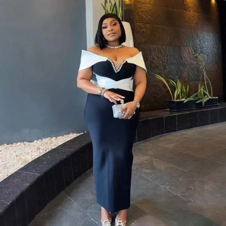 

Изящное вечернее платье Comelody с открытыми плечами и стразами, длиной до щиколотки, для молодых девушек, Vestidos De Noche, на заказ