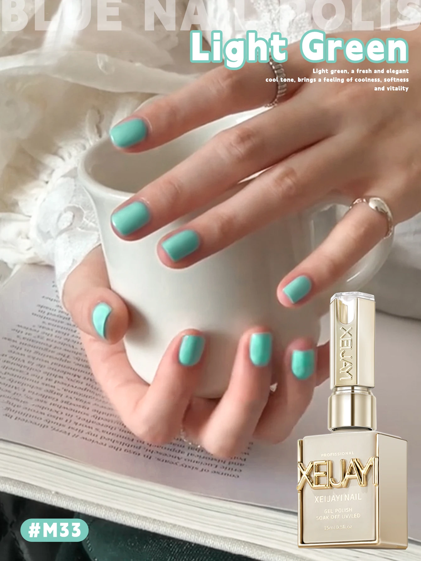 XEIJAYI 1 قطعة 15 مللي طلاء أظافر جل أصفر كريمي غير معطر نقع قبالة تركيبة LED بالأشعة فوق البنفسجية ، ظلال خضراء شعبية ، هدية مثالية للخريف