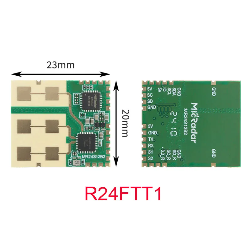 R24AVD2 R24FTT1 R24FTT2 24G Millimeter Wave Radar Module Presença Humana Distância Movimento Percepção Sensor Detecção Radar
