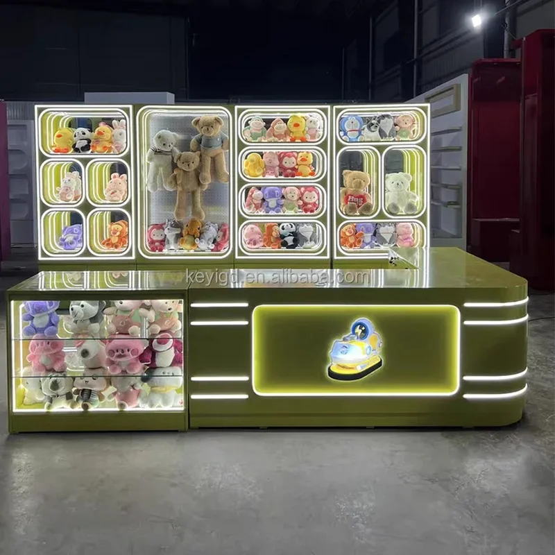 custom.Retail Claw Shop Display Fixtures Custom Toy Store Boutique Furniture Led Lighting Action Figure Store Display