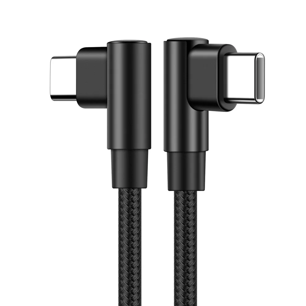 0,25 m/0,5 m/1 m/2 m/3 m 90 graden elleboog nylon gevlochten snellader elleboog USB C naar Type C snoer kabel voor iPhone 15 16 Samsung Xiaomi