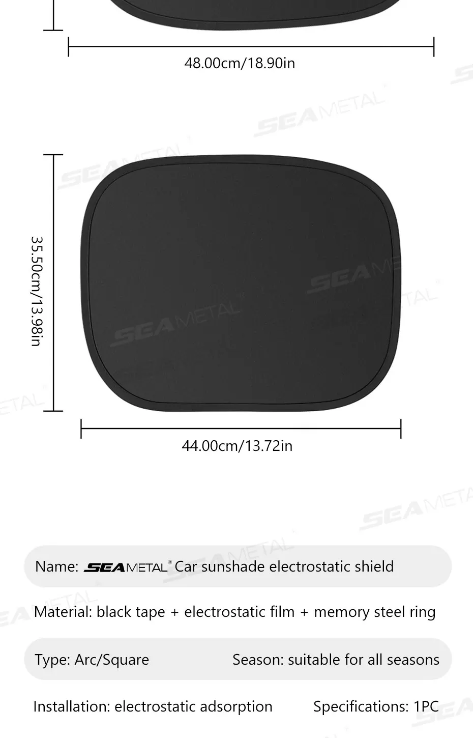 SEAMETAL Auto Sonnenschutz Vorhang Abdeckung Elektrostatische Absortierung Auto Seite Fenster Sonnenschirm UV Schutz Sommer Auto Zubehör – Detail 13