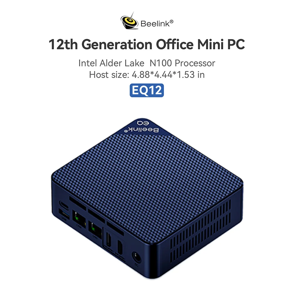 Beelink EQ12 Mini PC 12th Gen Intel Alder Lake N100 8GB 16GB DDR5 500GB SSD Wifi6 Dual 2.5Gbps LAN Desktop Computer