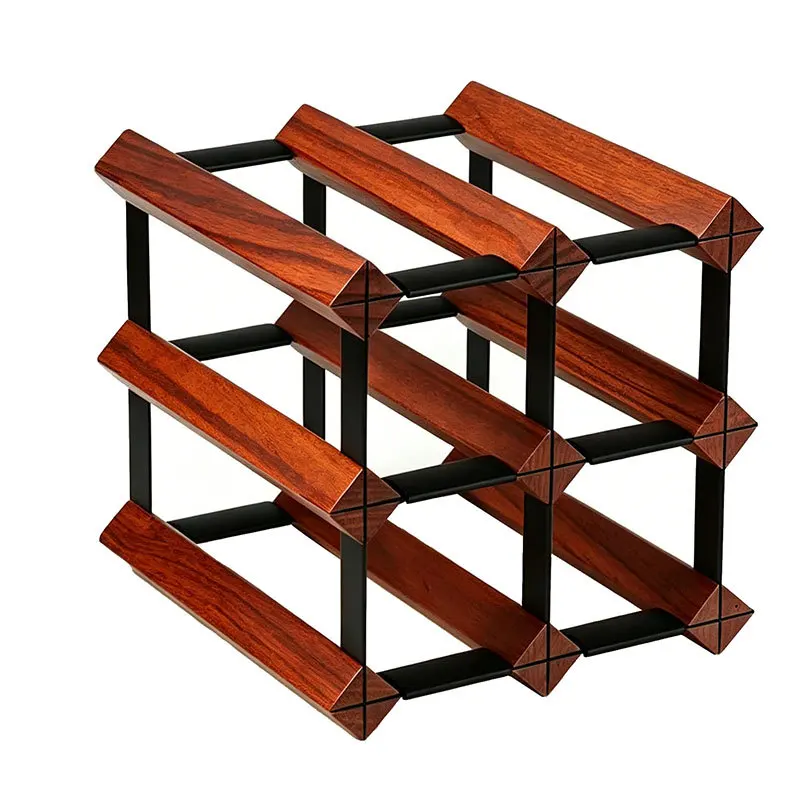 

DSA solid wood red wine light luxury wine cabinet lattice rack rhombus multi-layer storage rack high-end display rack household