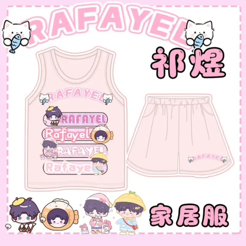 

Original Cosplay Love and Deepspace Sylus Caleb Rafayel Zayne Xavier Shorts Waistcoat T-shirt Tops Short Sleeves Clothes Tees