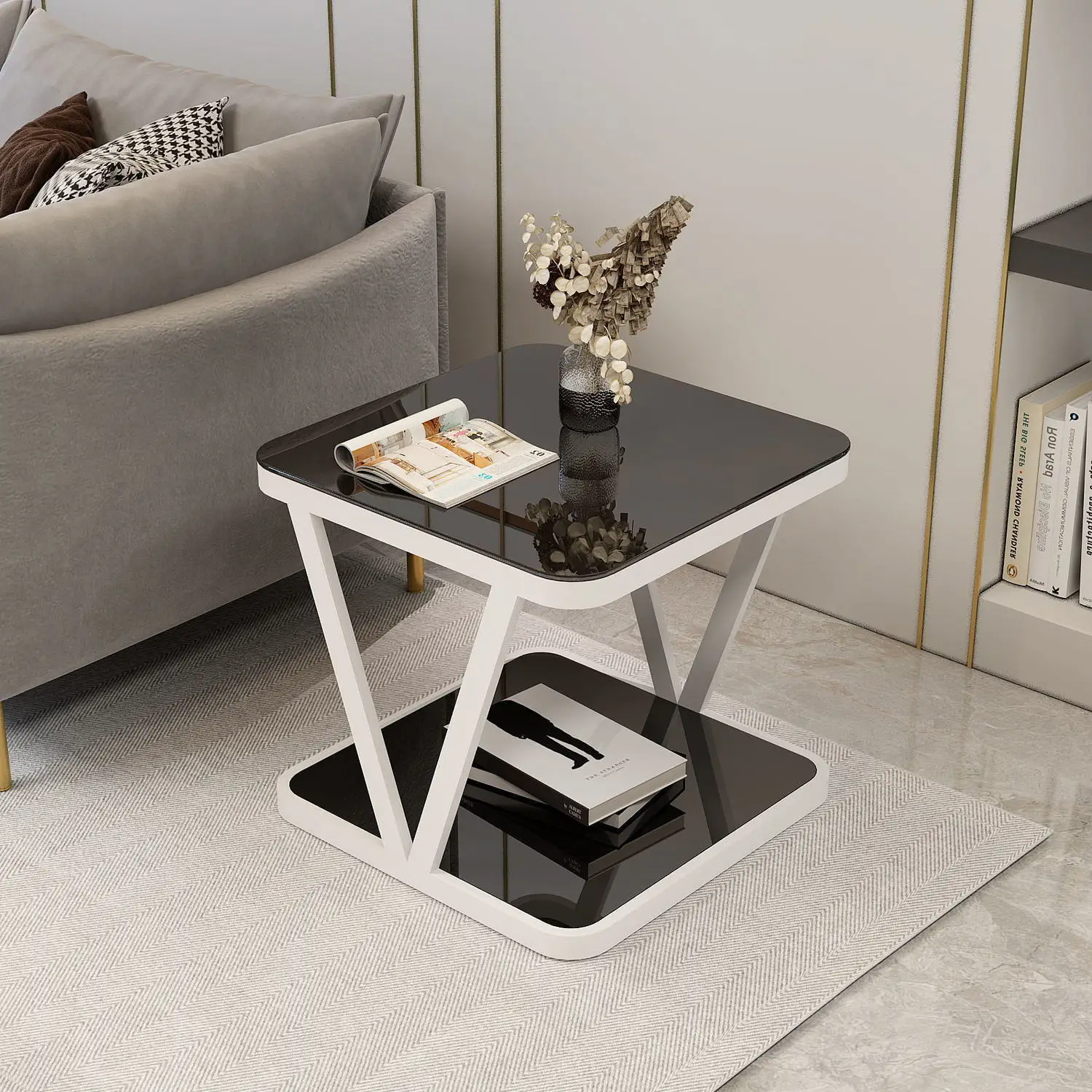 أريكة طاولة جانبية صغيرة لغرفة النوم طاولة قهوة صغيرة حافة مضادة للتصادم قليلة يورو