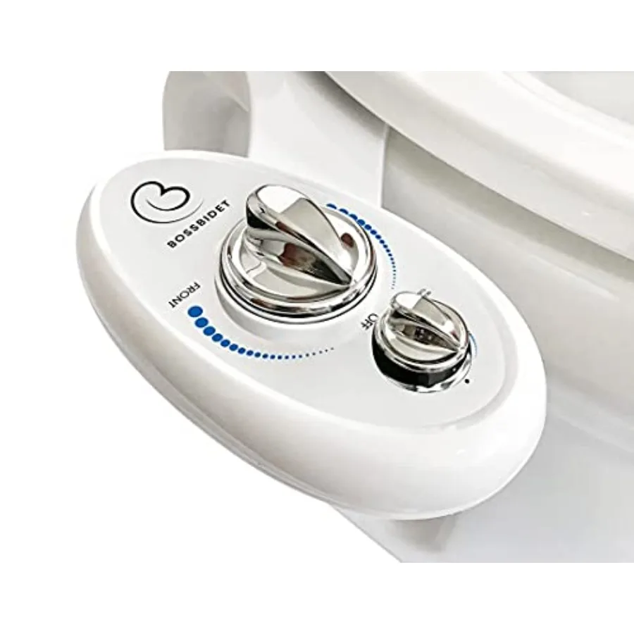 

Luxury White Blue Bidet Attachment for Toilet Seat with Dual Nozzles Self-Cleaning Functionality - Non-Electric Water Sprayer I