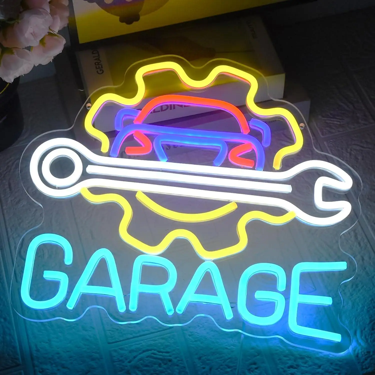 Garage Neon Sign USB Powered LED Dimmable Neon Lights for Man Cave Auto Repair Shop Workshop Wall Lights Party Birthday Gift view 3