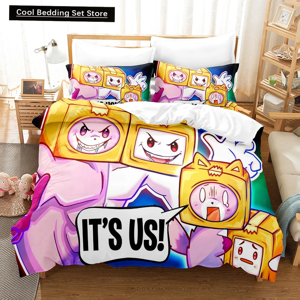 3D Cartoons Lankybox Bedding Sets Duvet Cover Set With Pillowcase Twin Full Queen King Bedclothes Bed Linen For Home Textiles