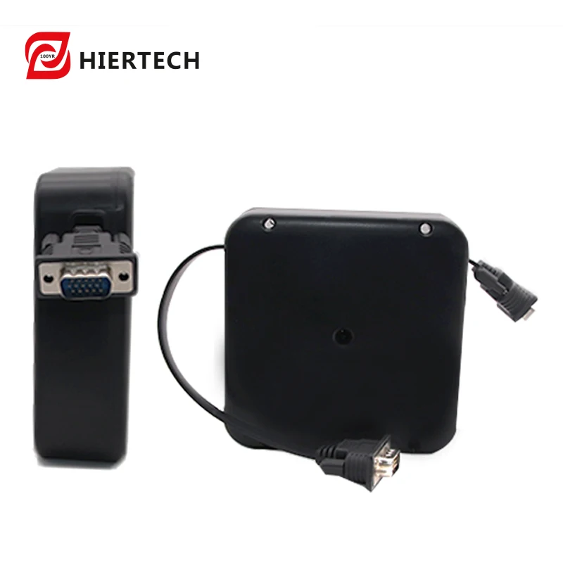 HIERTECH Home-Use HD VGA Computer Projector Video Cable 1.45m Retractable Cable Reel Manufacturer Direct Sales