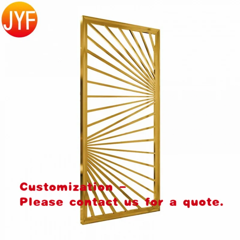 custom.Y12 Modern Design  Champagne Mirror Stainless Steel Laser Cutting PVD-plating Decorative Metal Partitions Living
