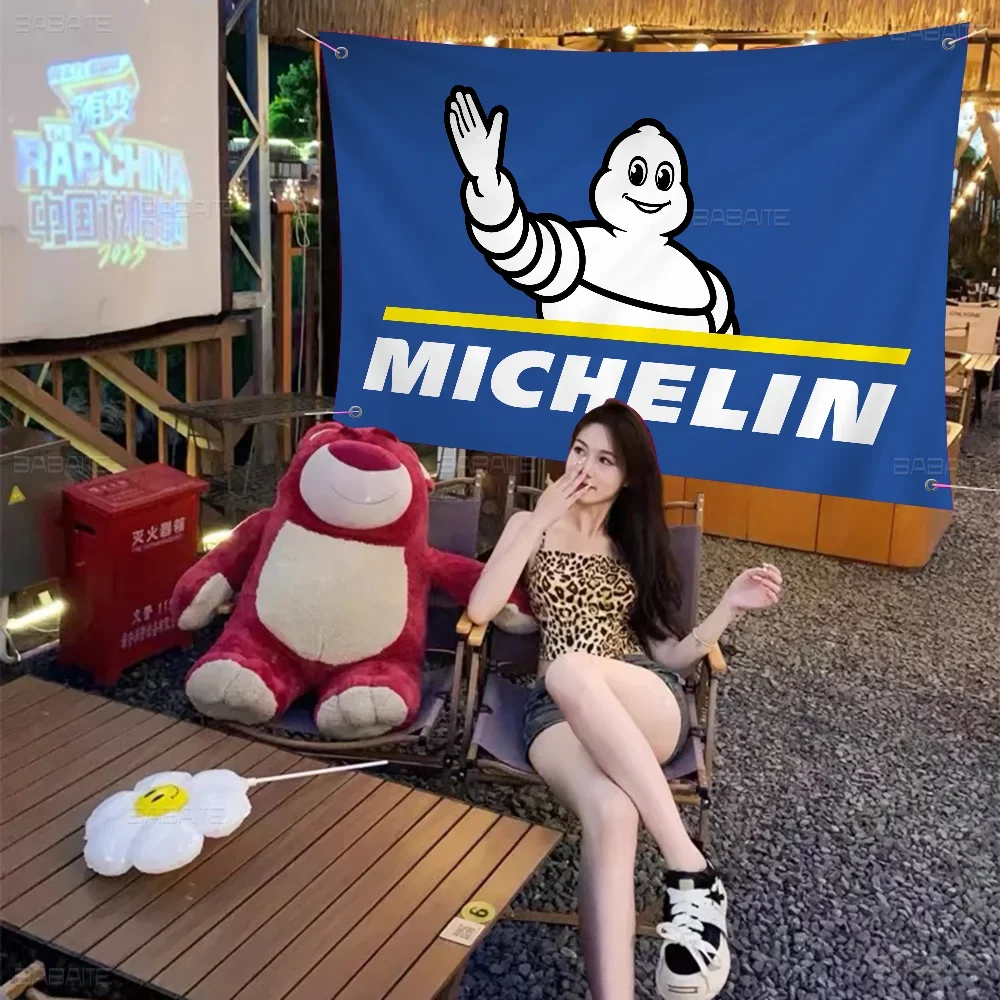 Michelin Retro Flags Multiple Choice Living Studio Booth Interior Decoration Banner