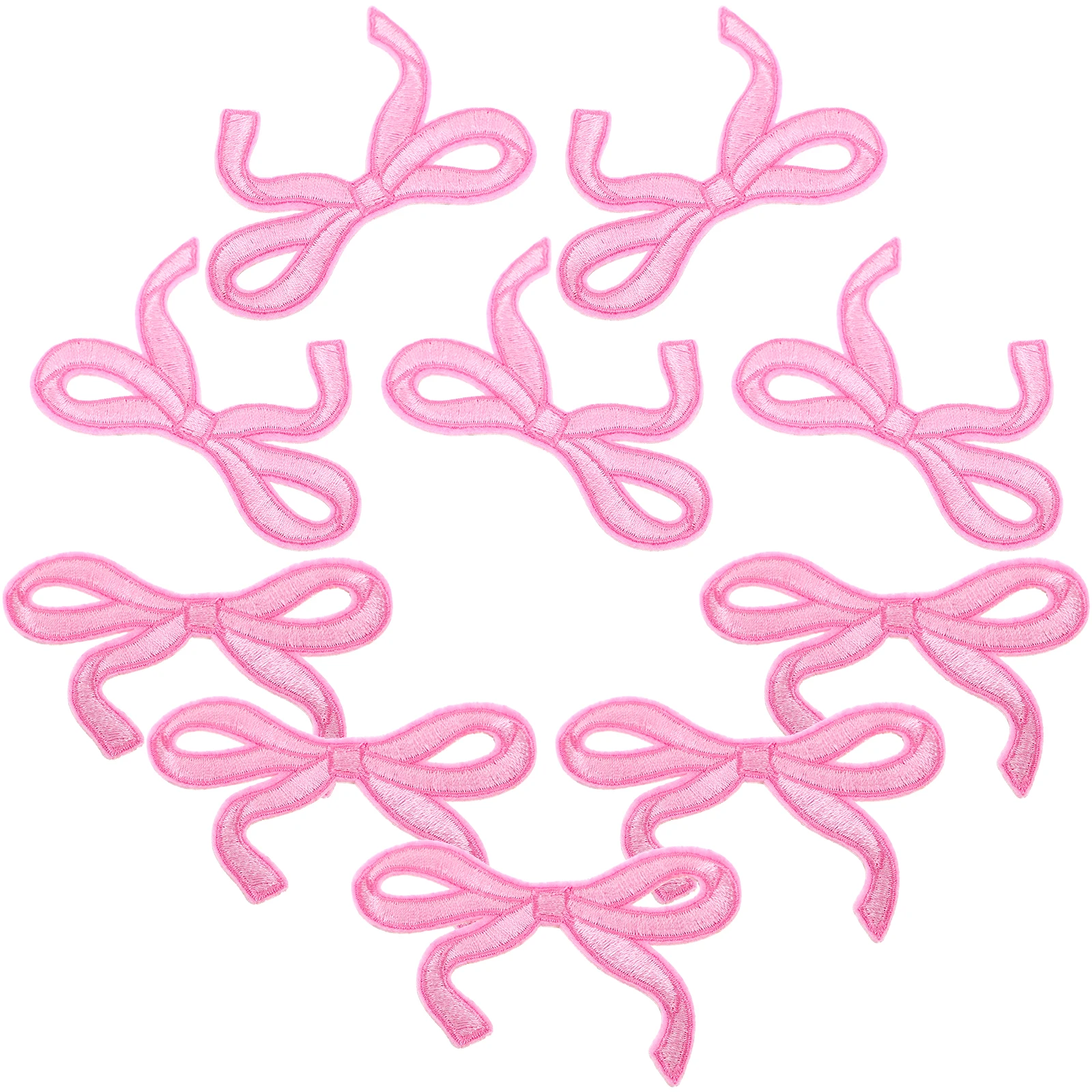 

10 Pcs Bow Tie Cloth Patch Embroidery Iron On Polyester Thread Charms DIY Socks Baby Jacket Patches Pink Patch Bow Tie Patches