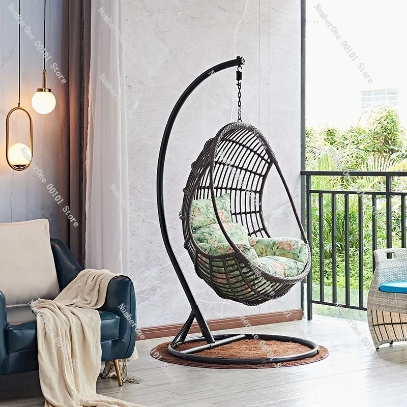 Outdoor Hanging Rattan Swing Chair,Indoor and Outdoor Cradle Basket,Comfortable Hanging Chair for Balcony,Stylish