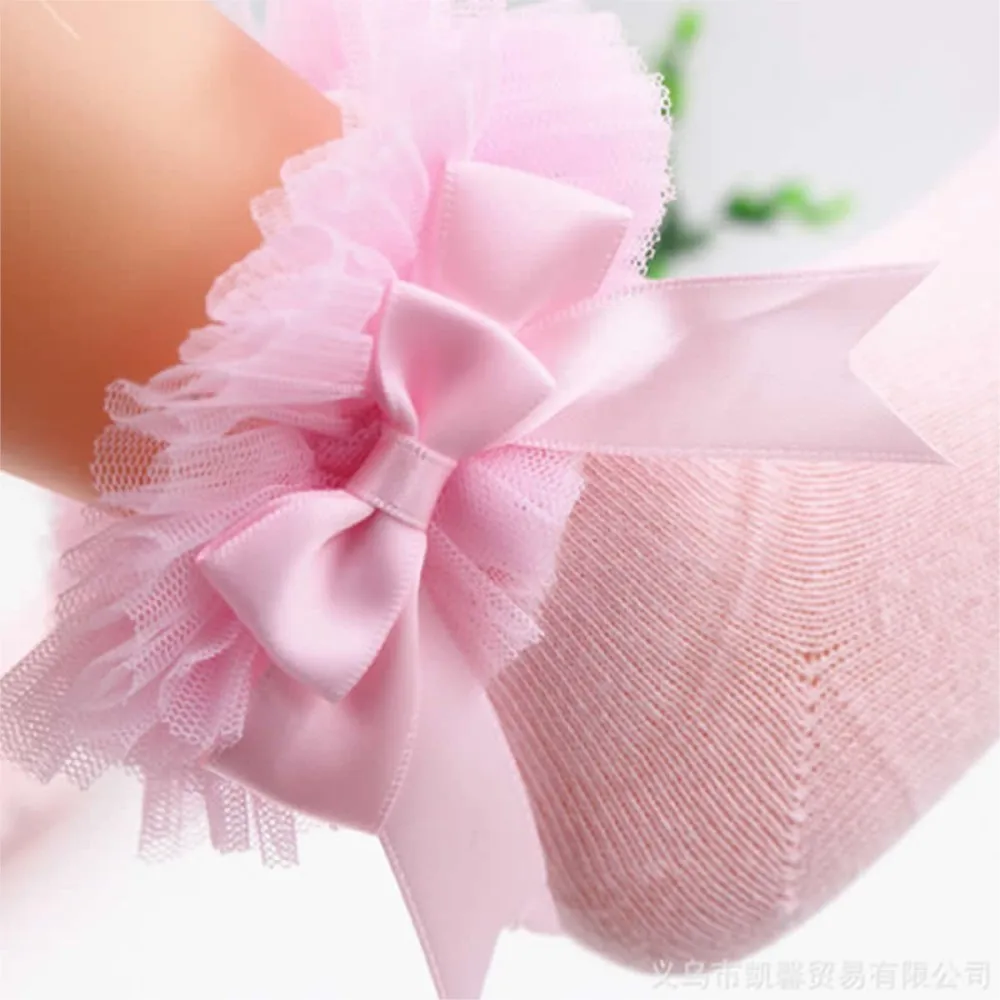 2019 Infant Toddler Baby socks Girls Kids Princess Bowknot Lace Floral Short Socks Cotton Ruffle Frilly Trim Ankle Socks