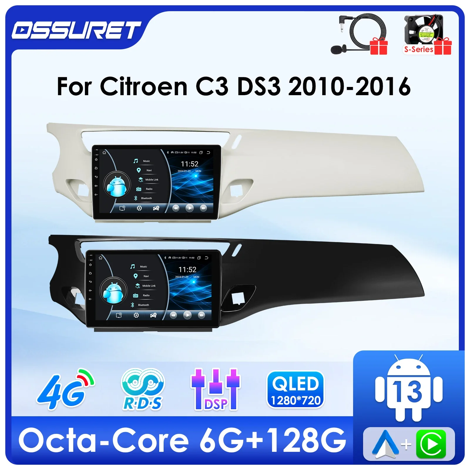 

Andriod 13 For Citroen C3 DS3 2010 2011 2012 2013 2014 2015 2016 Car radio Stereo multimedia player GPS navi HeadUnit 4G Carplay