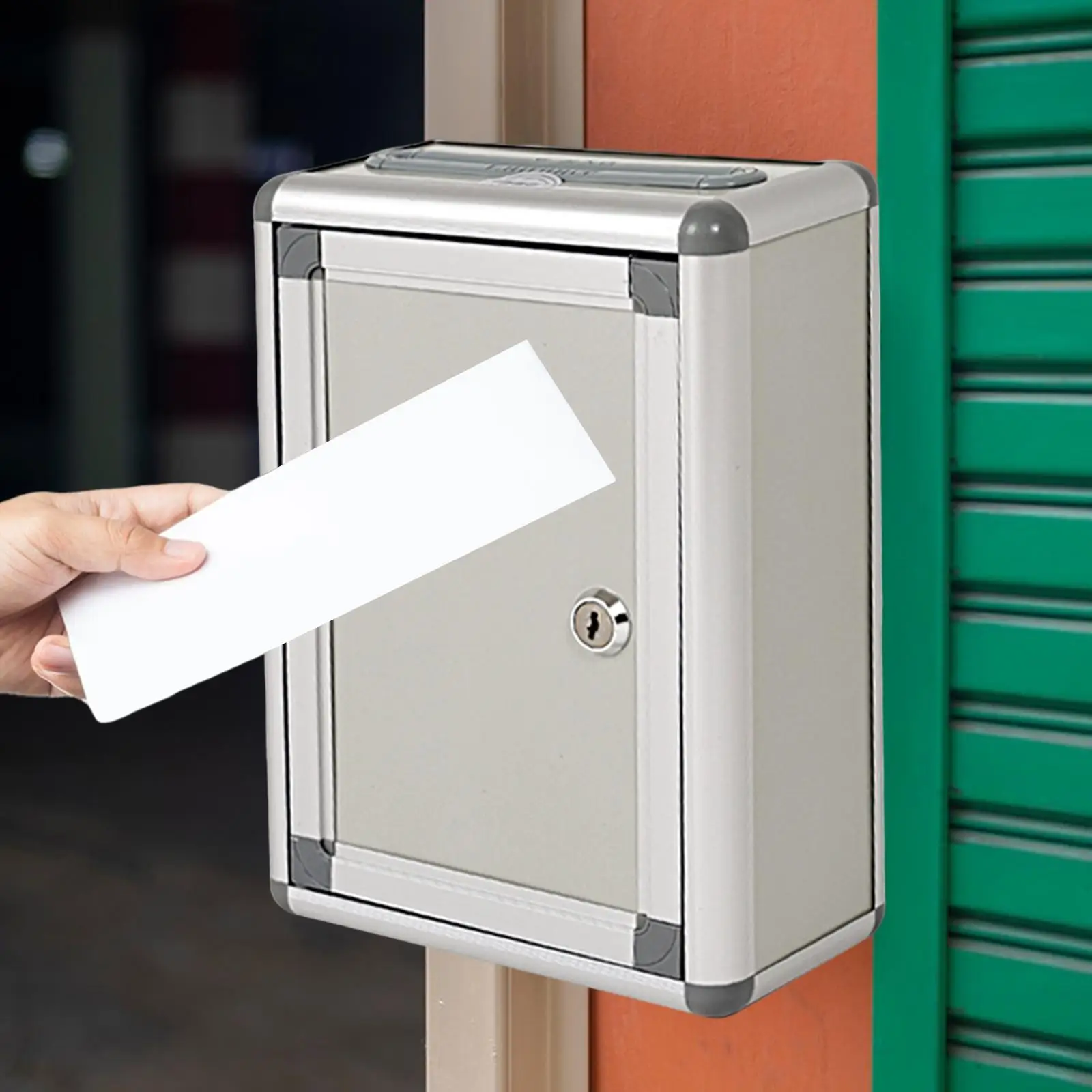 Small Suggestion Box with Lock Organizer 7.6x3.7x10.7inch Multipurpose Ballot