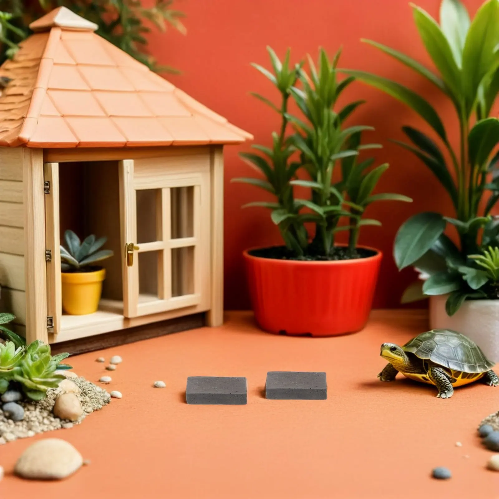 80Pcs Micro Landscape Decoration Bricks Versatile DIY Miniature Garden Brick for Turtle Habitat Terrarium Landscaping Aquarium