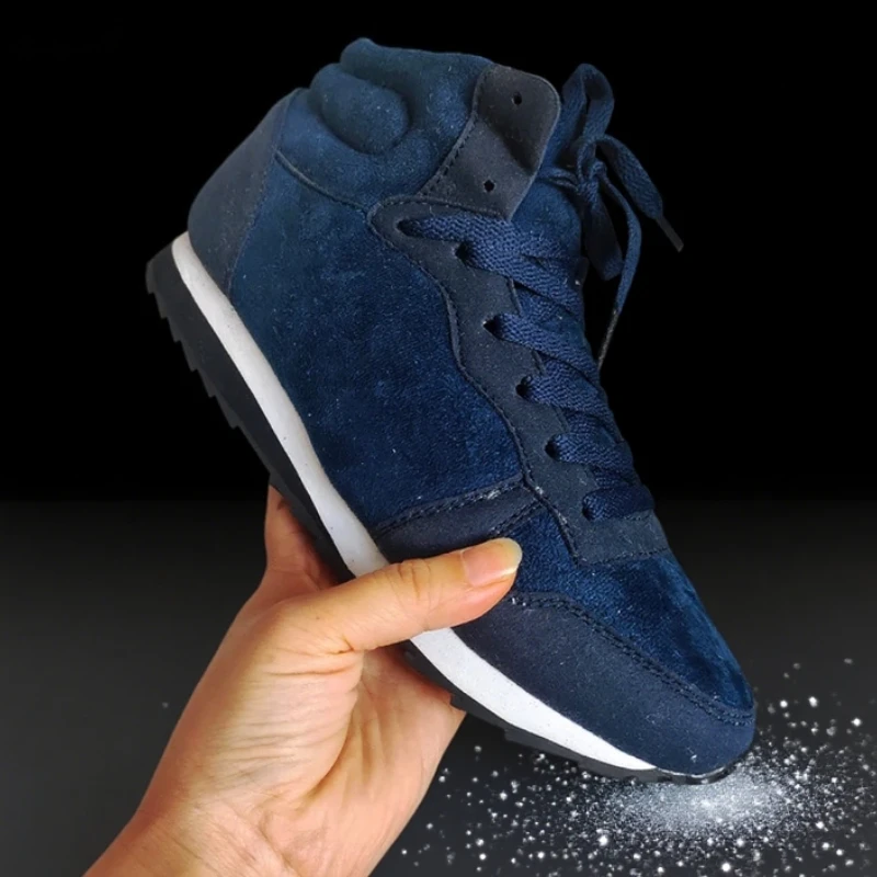 Winter Warm Couple Boot High Top Windproof Cold Proof Snow Boots Anti Slip Lightweight Plush Lace Up Casual Platform Short Boots