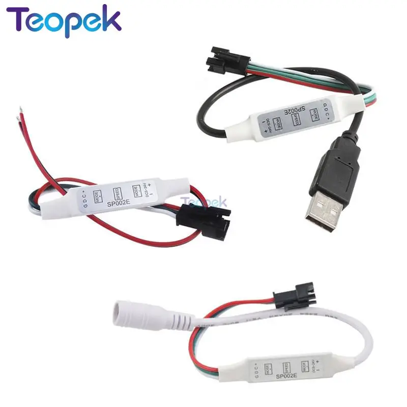 10PCS SP002E 3 Key Mini RGB Controller Micro-Controller USB DC Connector DC5-24V For WS2811 WS2812B Pixels Dream Color LED Strip