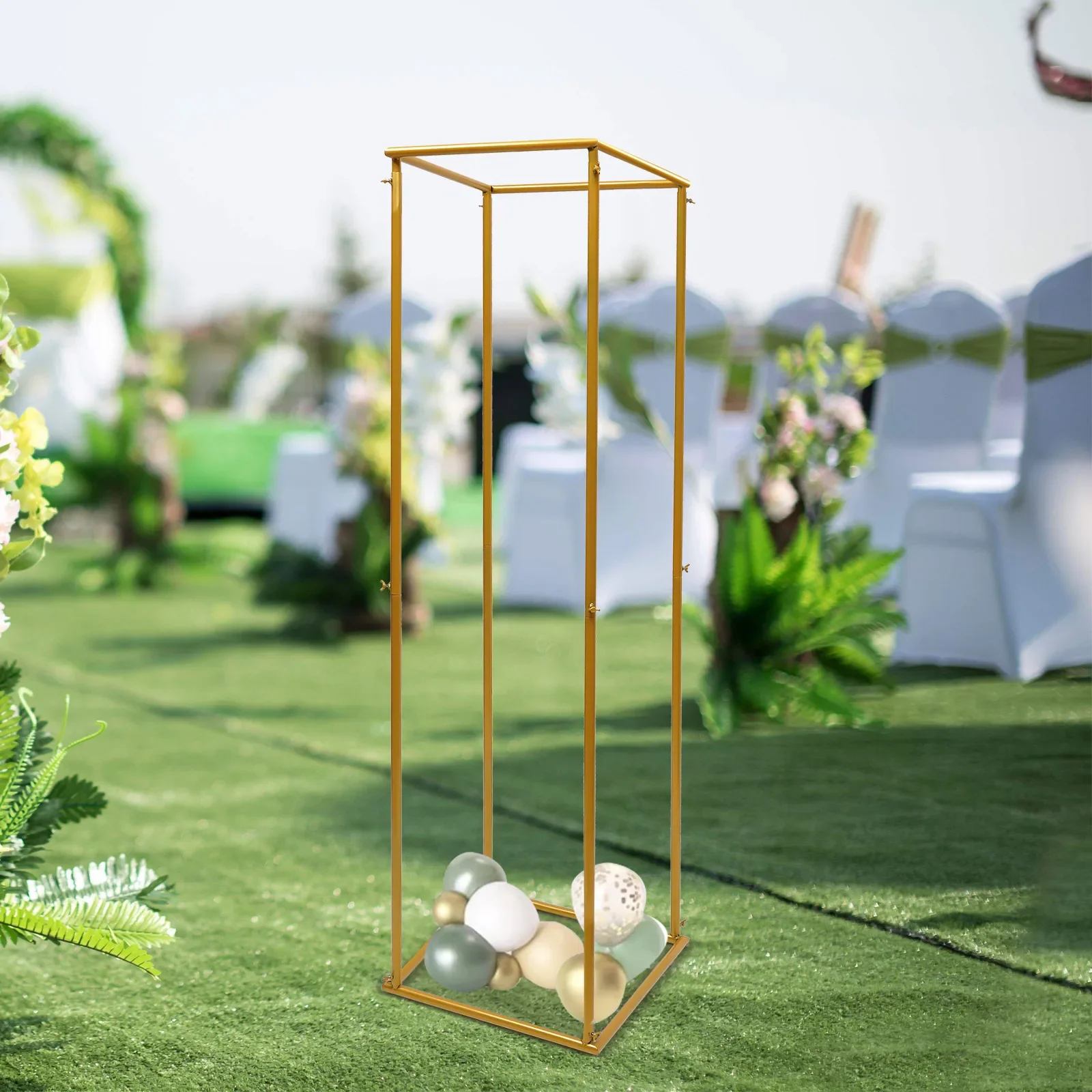 Metal Column Flower Stand Flower Arrangement For Wedding Party Dinner Centerpiece Gold