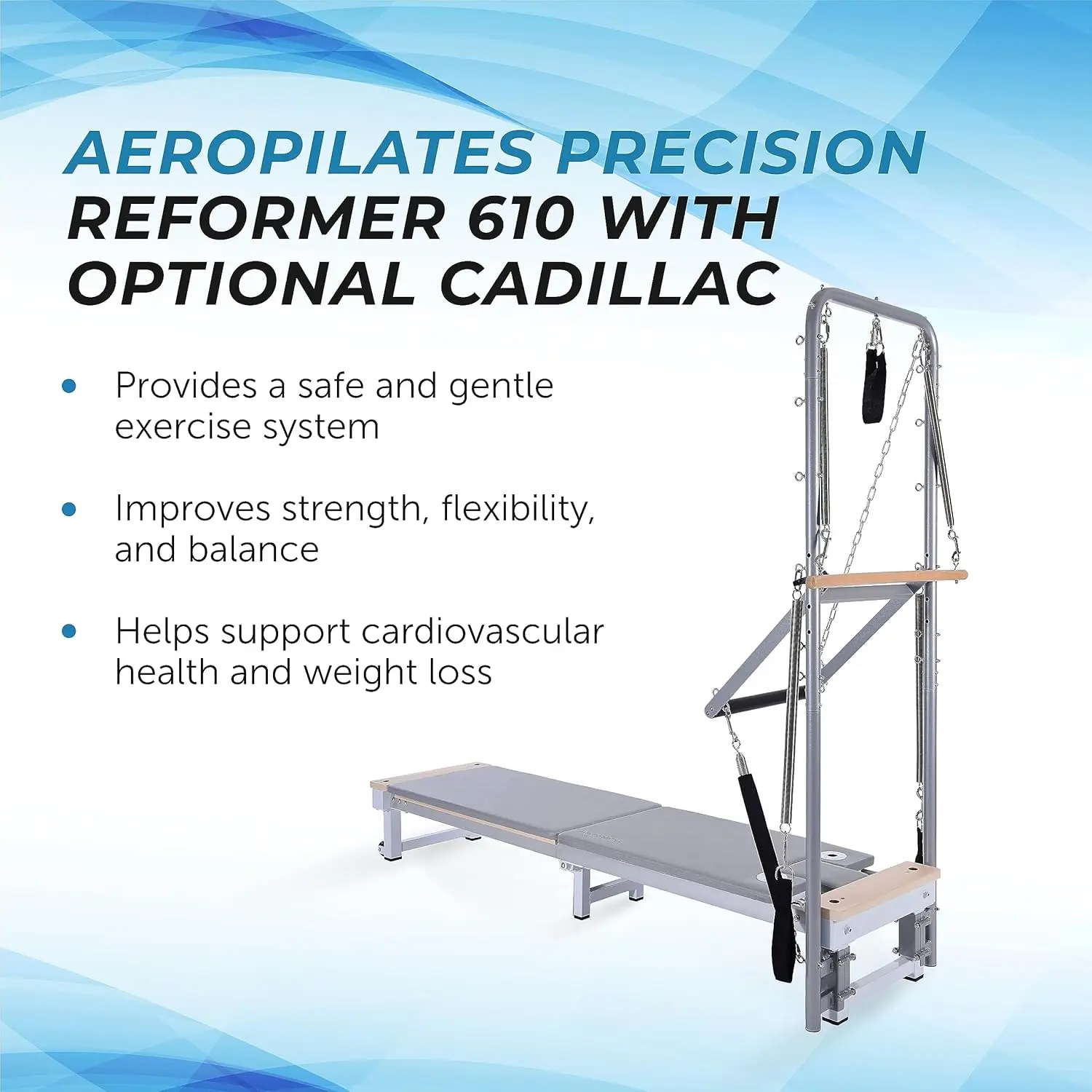 AeroPilates Precision Reformer 610 with Optional Cadillac - Pilates Reformer Workout Machine for Home Gym - Cardio Fitness